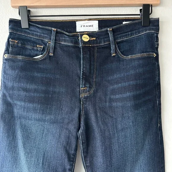 FRAME Le Skinny de Jeanne Dark Wash Denim Skinny Jeans Women’s Size 26 - Picture 3 of 11
